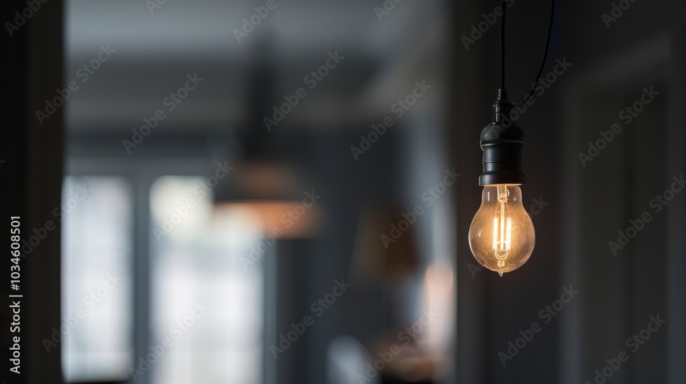 Dark empty room with single flickering light bulb casting long shadows, emphasizing absence of power and eerie atmosphere, minimalist setting with focus on light bulb's glow. Dark empty room with single flickering light bulb casting long shadows, emphasizing absence of power and eerie atmosphere, minimalist setting with focus on light bulb's glow.