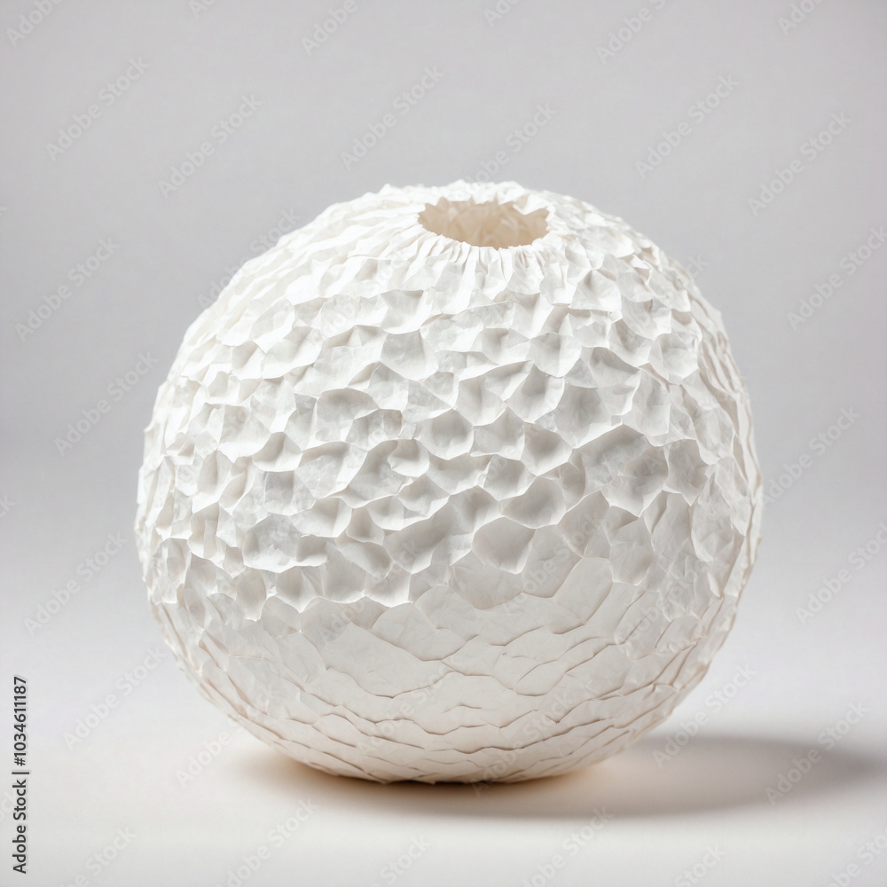 Ball-shaped wadded white paper isolated on white background Ball-shaped wadded white paper isolated on white background