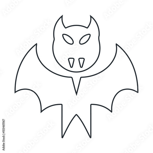 Horror evil vampire with wing vector icon design