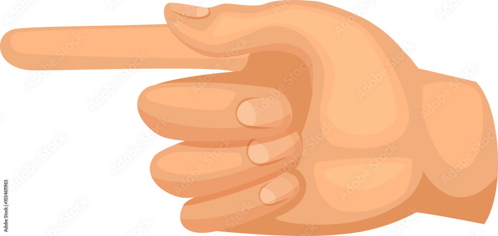 Pointing left finger. Direction showing hand gesture Pointing left finger. Direction showing hand gesture