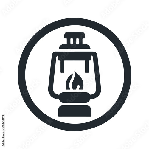 Black silhouette lamp or lantern vector icon design