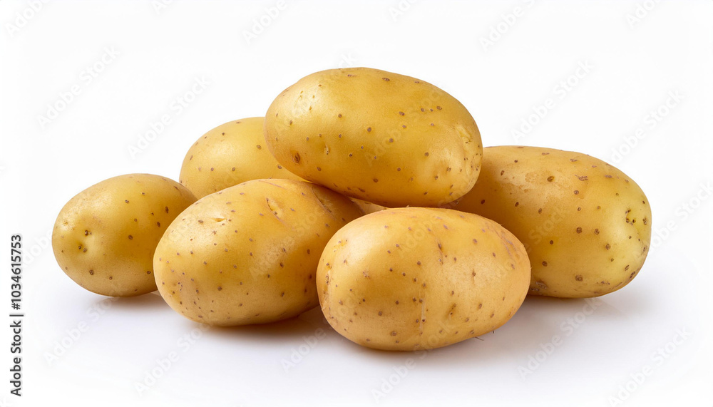 Young Fresh potatoes, organic potato, isolated on white background. Young Fresh potatoes, organic potato, isolated on white background.