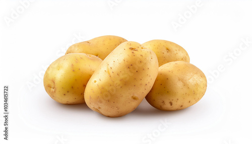 Young Fresh potatoes, organic potato, isolated on white background.