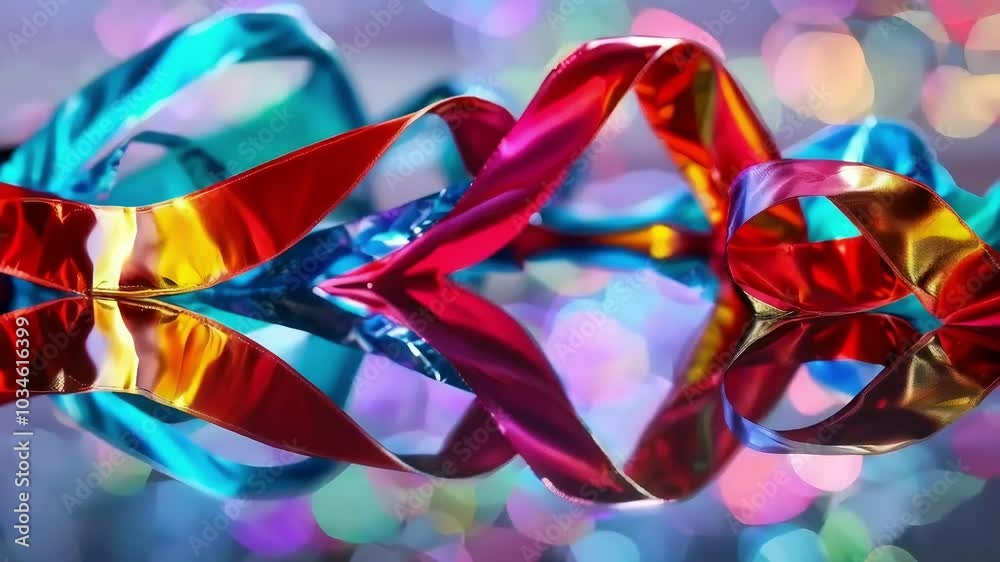 colorful ribbons on a white background