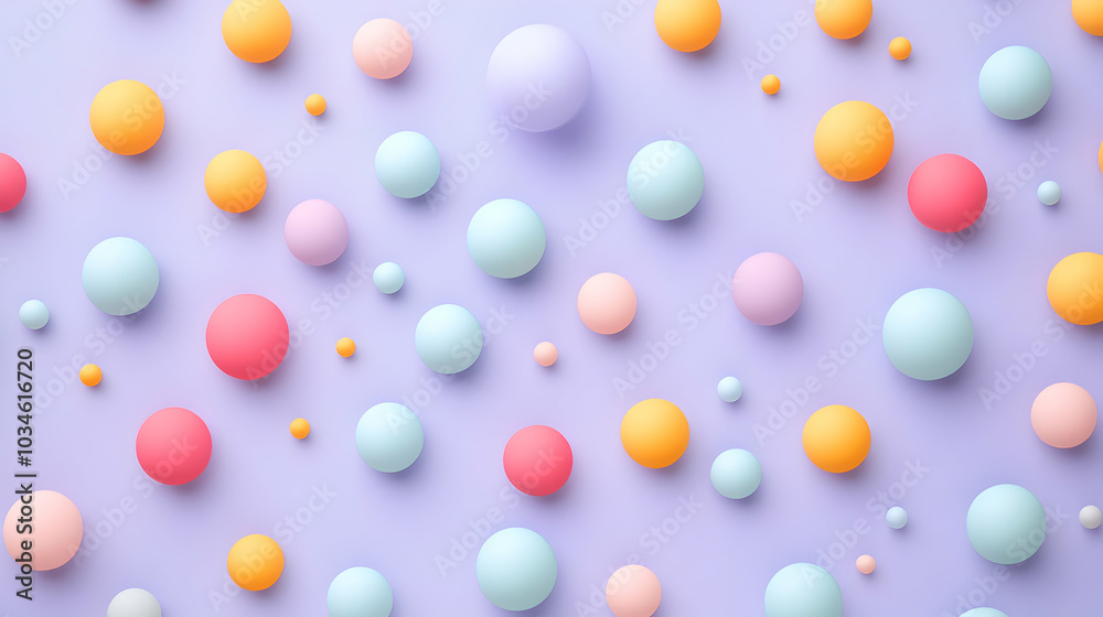 Playful Pattern of Pastel-Colored Circles Floating in a Soft, Dreamy Composition Playful Pattern of Pastel-Colored Circles Floating in a Soft, Dreamy Composition