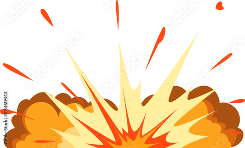 Fire burst explosion. Cartoon comic animation effect