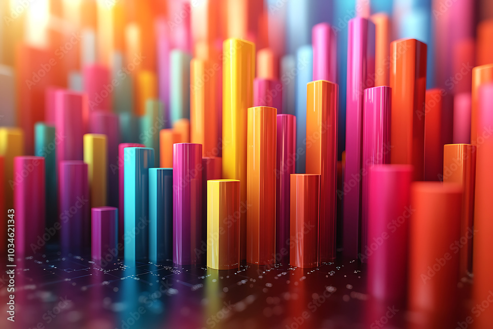 A dynamic 3D data visualization displaying colorful chart bars, illustrating business analytics, statistics, and trends in a modern, abstract style.
A dynamic 3D data visualization displaying colorful chart bars, illustrating business analytics, statistics, and trends in a modern, abstract style.