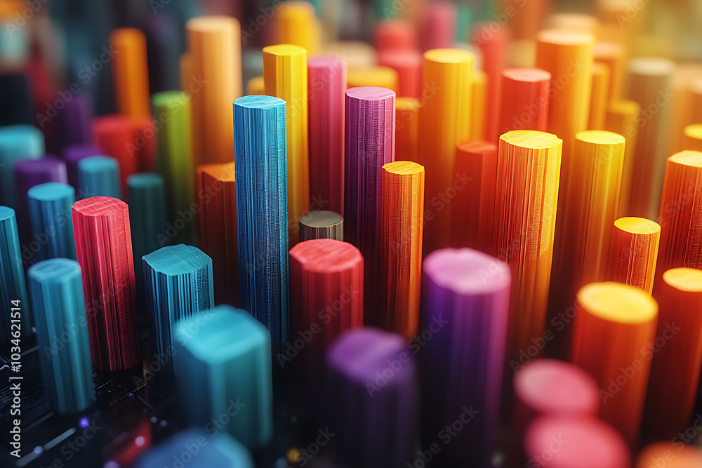 A dynamic 3D data visualization displaying colorful chart bars, illustrating business analytics, statistics, and trends in a modern, abstract style.
A dynamic 3D data visualization displaying colorful chart bars, illustrating business analytics, statistics, and trends in a modern, abstract style.