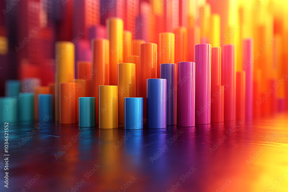 A dynamic 3D data visualization displaying colorful chart bars, illustrating business analytics, statistics, and trends in a modern, abstract style.
A dynamic 3D data visualization displaying colorful chart bars, illustrating business analytics, statistics, and trends in a modern, abstract style.