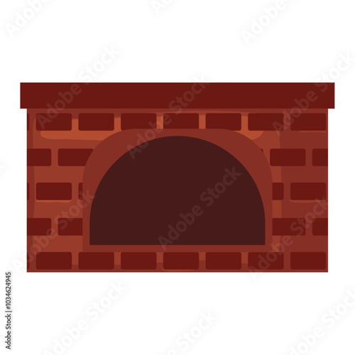 Brick fireplace design for cozy home interiors, Vector