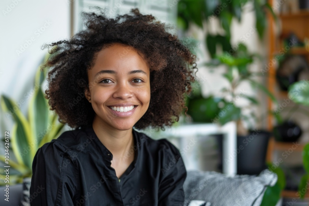 Portrait of a smiling female African American interior designer Portrait of a smiling female African American interior designer