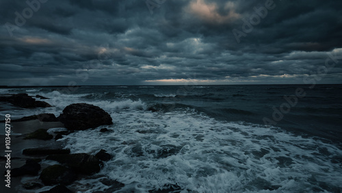Evening dramatic sky with storm clouds