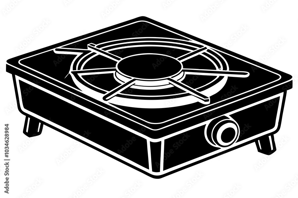 Fototapeta premium Portable gas stove isolated on white background 