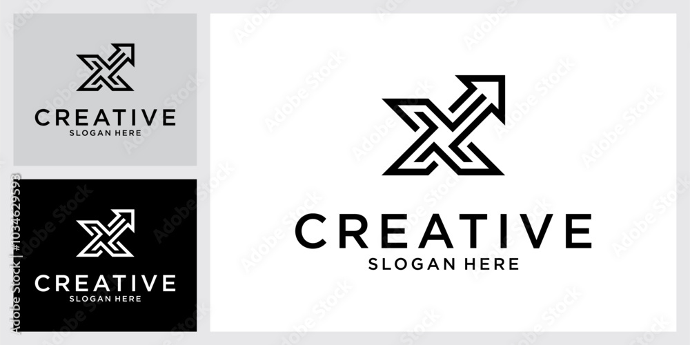 Initial letter X monogram logo design vector. Initial letter X monogram logo design vector.