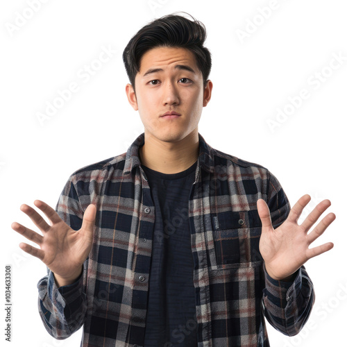 PNG Asian male showing forbid gesture photo photography portrait. photo