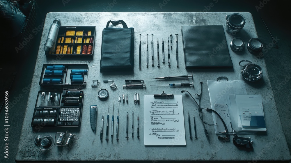 Organized Workspace with Tools and Supplies Organized Workspace with Tools and Supplies