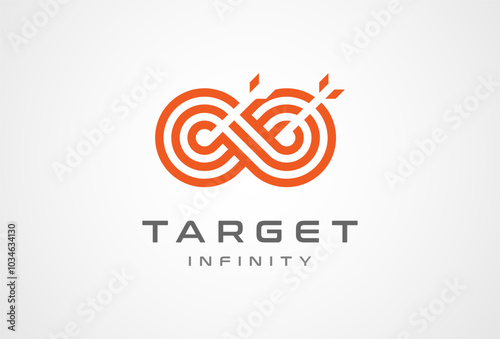 Target Logo. Infinity with target icon combination. suitable for brand and company logo design. vector illustration