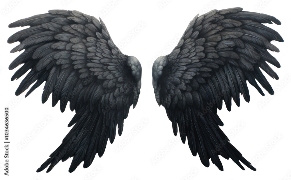 Obraz premium PNG Angel wings bird white background blackbird.