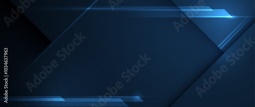 Vector Abstract, science, futuristic, energy technology concept for wallpaper background. Digital image design, line pattern, texture, neon - blue light, motion blur over dark blue gradient background