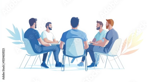 A group of men sitting around a table in a meeting