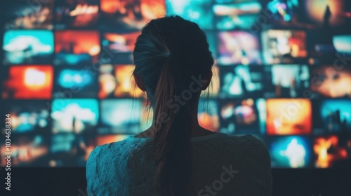 Woman Watching Images on a Screen