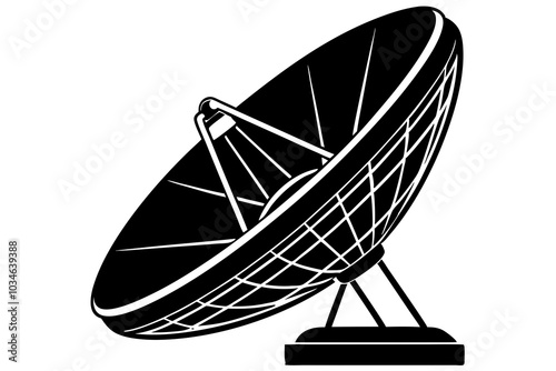 Large satellite dish antenna receiver and transmitter for television and radio transmission  vector