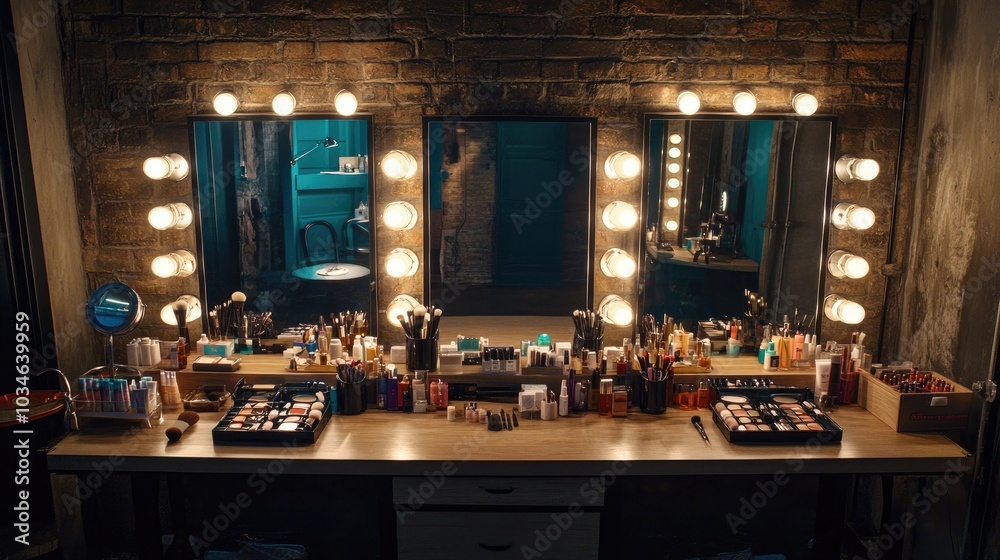 Elegant Makeup Vanity with Professional Tools and Lights Elegant Makeup Vanity with Professional Tools and Lights
