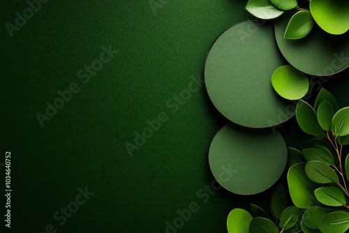 Two overlapping ash green circles, creating a minimalist harmony effect photo