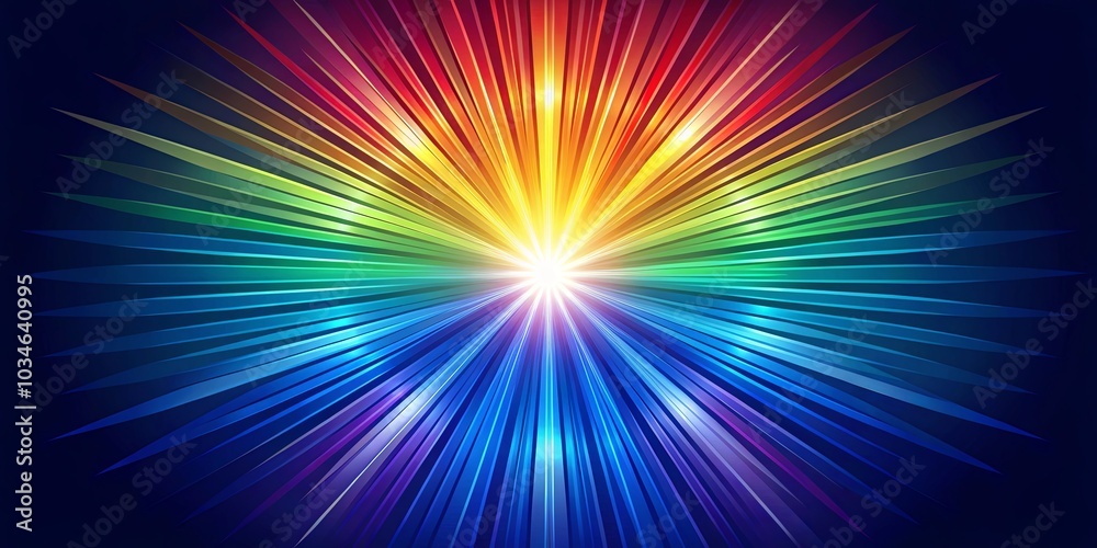 Obraz premium A mesmerizing burst of vibrant hues radiating outward from a central point of intense light, creating a captivating visual symphony of color and energy.