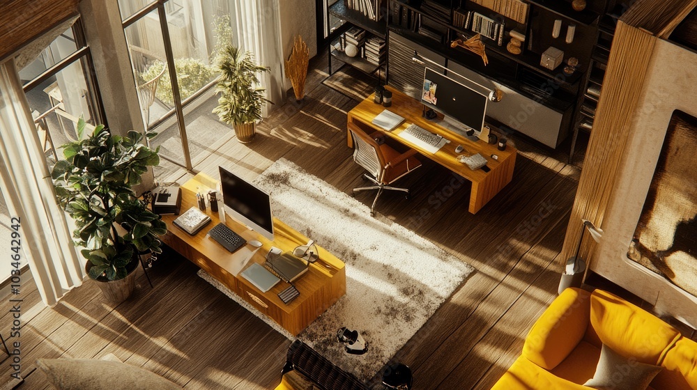Modern Workspace in Stylish Interior Design Modern Workspace in Stylish Interior Design