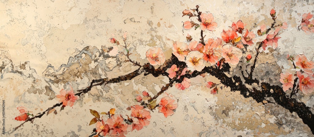 Naklejka premium In Full Bloom In The Peach Blossom