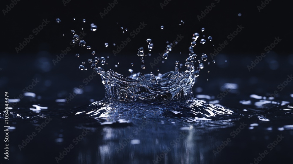 A splash of water against a dark backdrop designed in an animated gif style A splash of water against a dark backdrop designed in an animated gif style