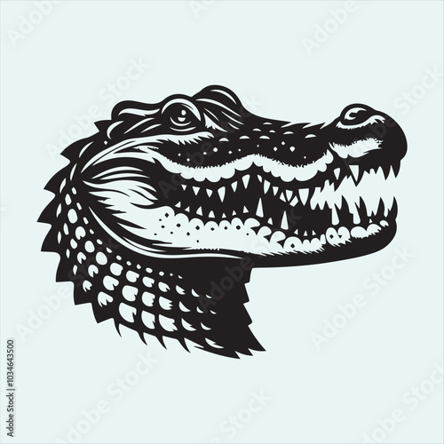 Crocodile Adaptations head logo vector, Crocodile Adaptations silhouette vector icon,