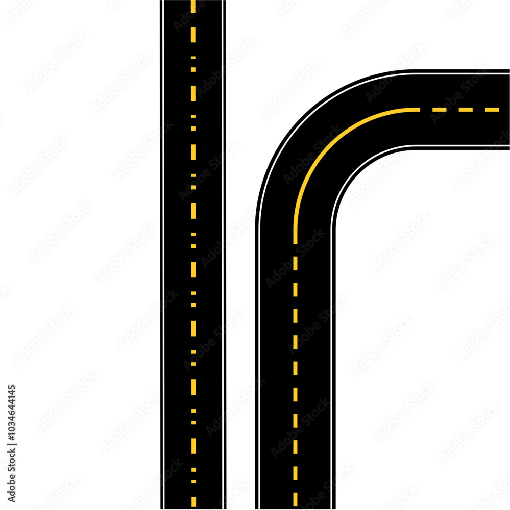 Fototapeta premium City road and highway top view elements for map