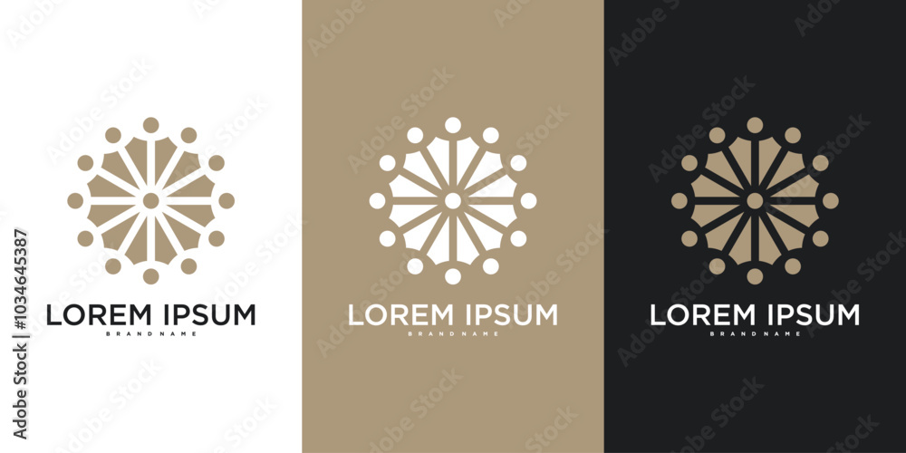 Luxury geometric leaf flower logo design template. Premium Vector Luxury geometric leaf flower logo design template. Premium Vector