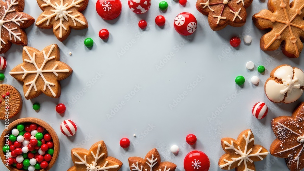 Christmas baking background with assortment of cookies and sweets. Top down viewHoliday baking concept. Christmas baking background with assortment of cookies and sweets. Top down viewHoliday baking concept.