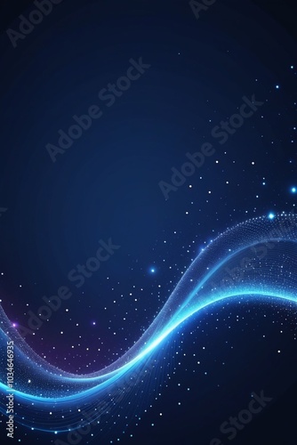 Blue sound waves, abstract background, vertical composition