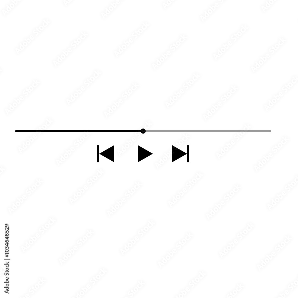 Audio or video player progress loading bar with time slider play rewind and fast forward buttons Audio or video player progress loading bar with time slider play rewind and fast forward buttons