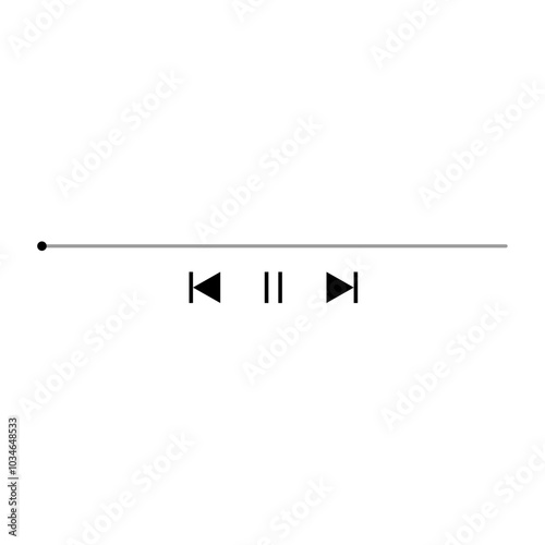 Audio or video player progress loading bar with time slider  play  rewind and fast forward buttons