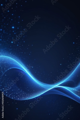 Blue sound waves, abstract background, vertical composition