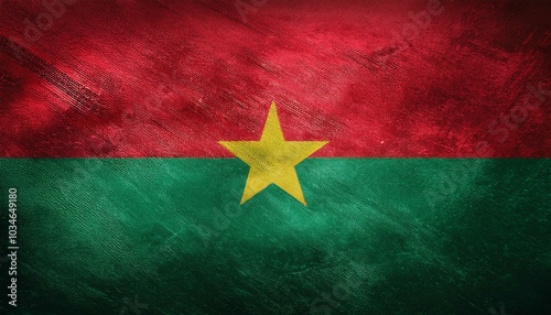 古いビンテージのブルキナファソの国旗(Old grunge vintage Burkina Faso flag.)
 photo