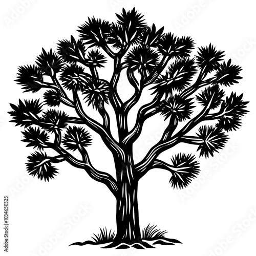 Joshua Tree silhouette 
 vector art 
