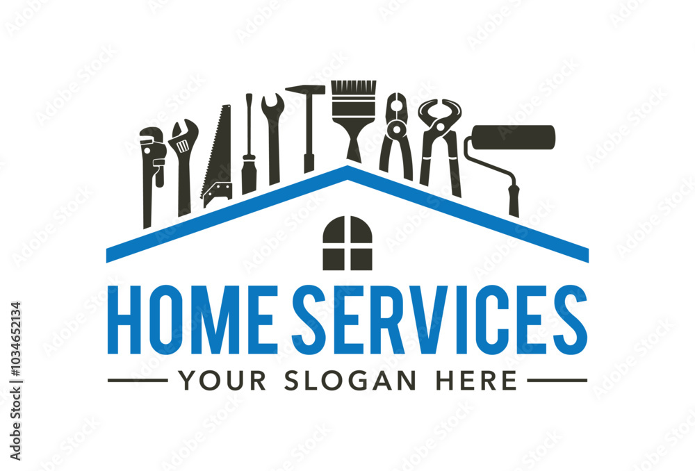 Handyman logo. Worker with equipment servicing badges screwdriver hand contractor man vector symbols.