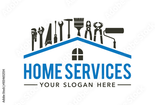 Handyman logo. Worker with equipment servicing badges screwdriver hand contractor man vector symbols.