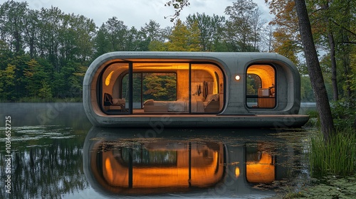 Modern Concrete Glamping House in Nature