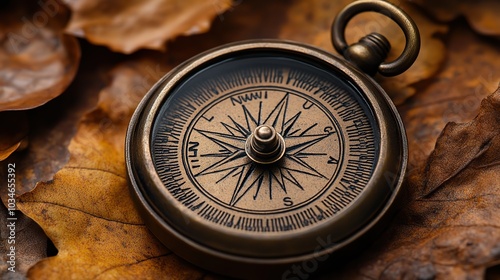 detailed compass symbolizing direction and guidance with ample space for text perfect for themes of navigation exploration and strategic planning.stock image