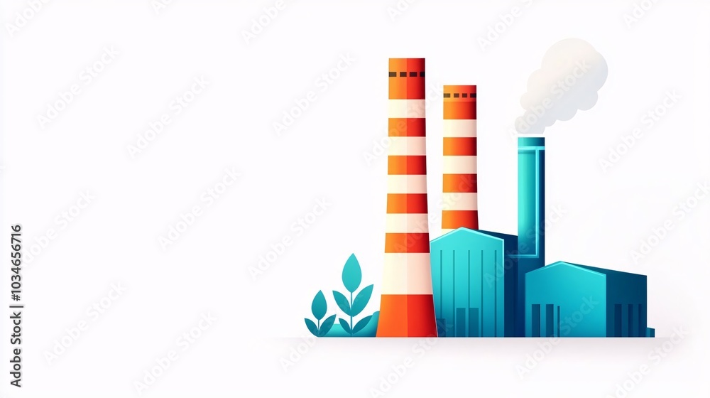 An industrial landscape featuring smokestacks, a factory, and green elements, symbolizing the intersection of industry and environment. An industrial landscape featuring smokestacks, a factory, and green elements, symbolizing the intersection of industry and environment.