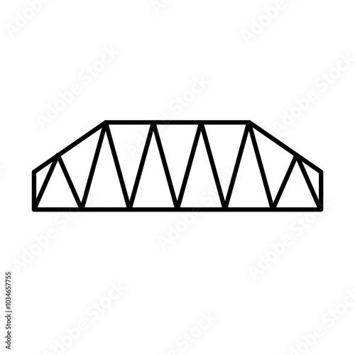 Roof metal trusses constructions. Set of roofing steel frames