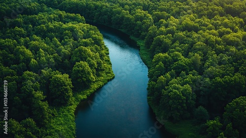 lush forest with clear river symbolizing sustainability analytics and nature impact monitoring perfect for illustrating environmental supply chain control and eco friendly practices.illustration