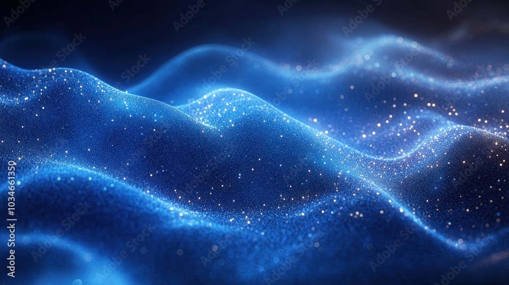 Abstract Blue Glitter Waves Abstract Blue Glitter Waves